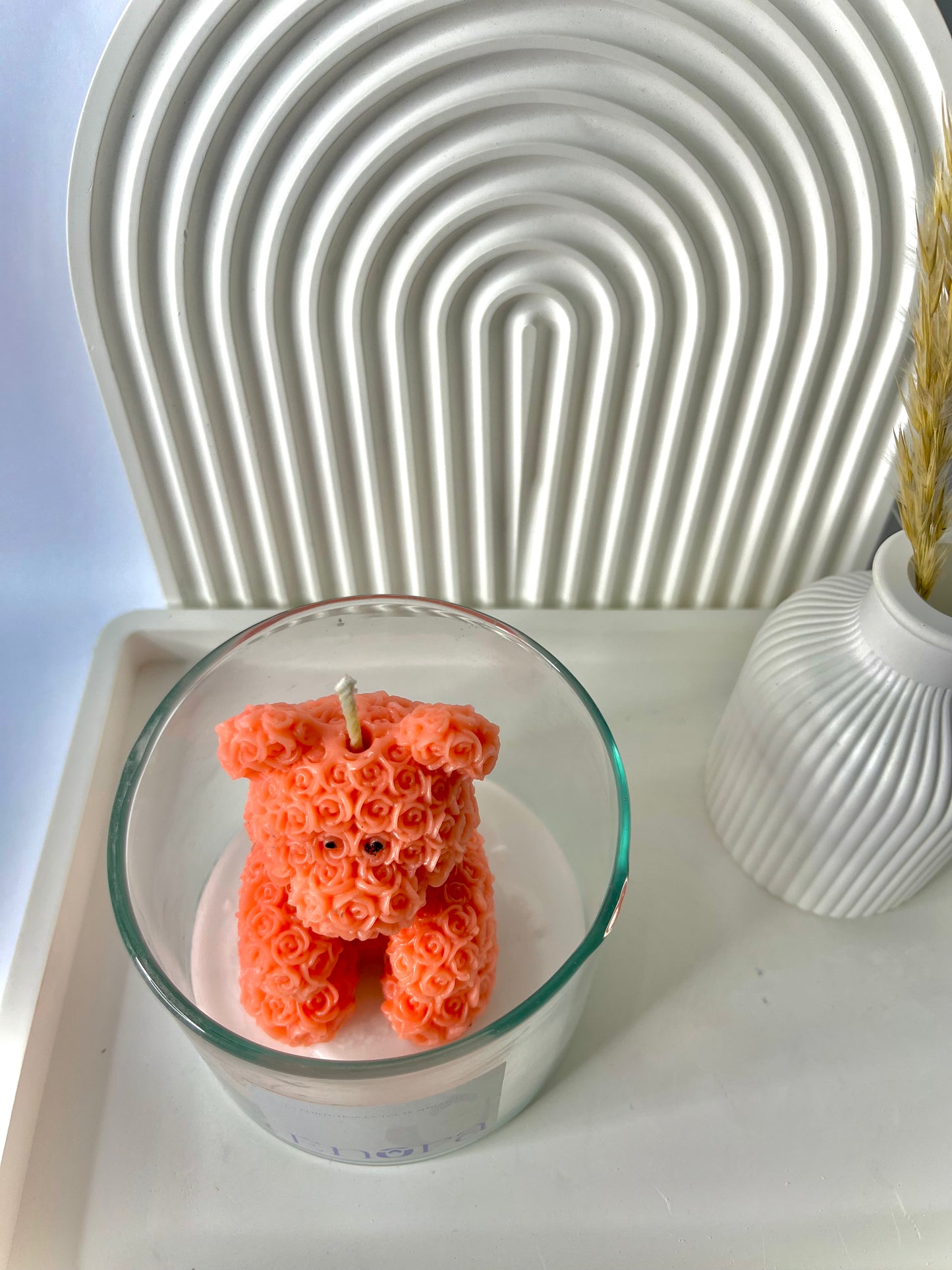 Rose Bear Candle