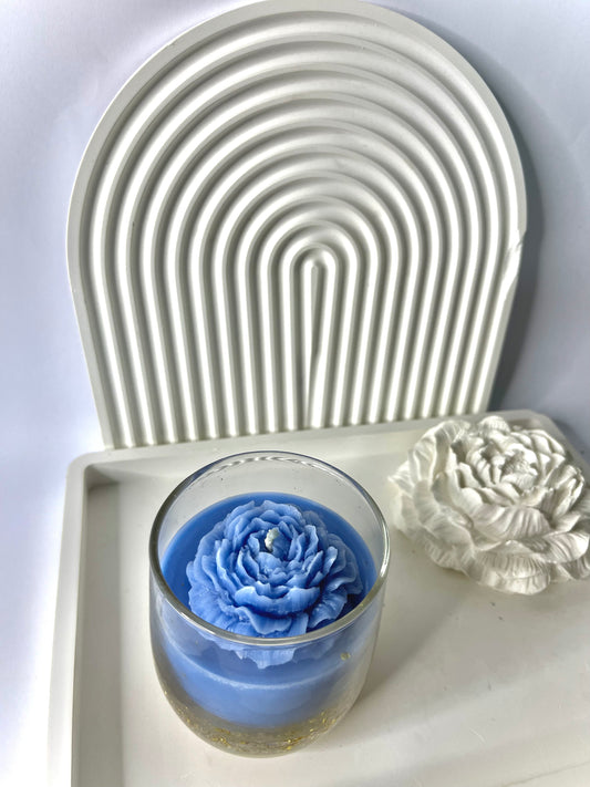 blue rose candle