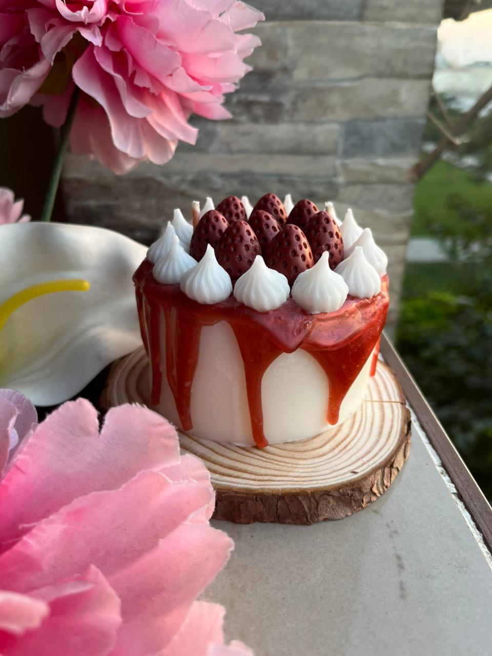 Strawberry Cake Candle