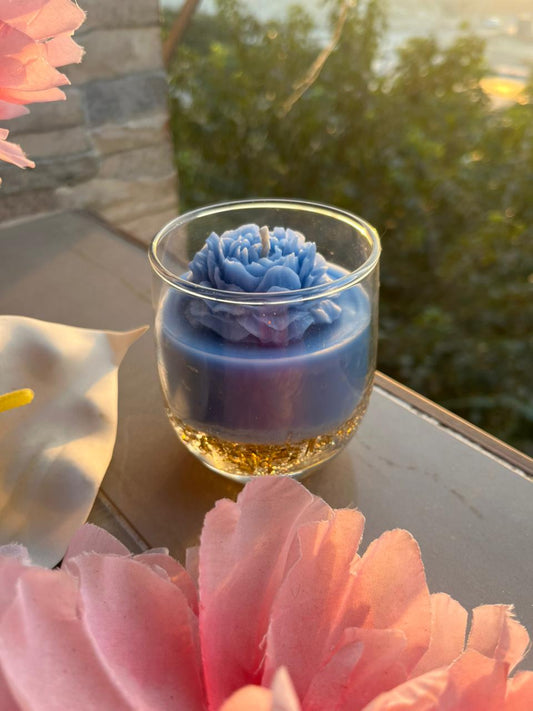 blue rose candle