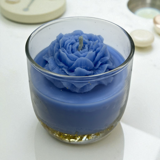 blue rose candle