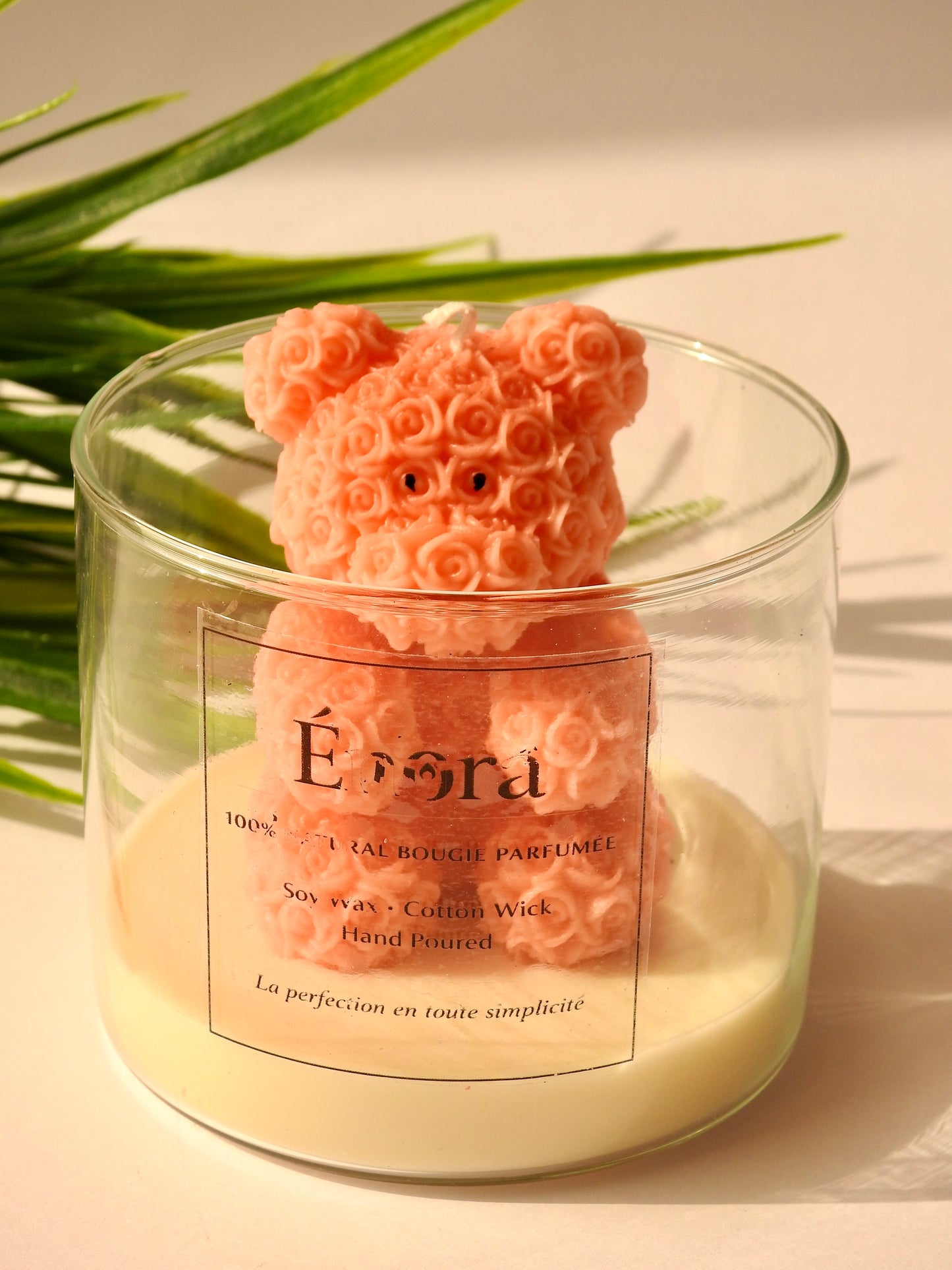 Rose Bear Candle