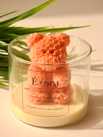 Rose Bear Candle