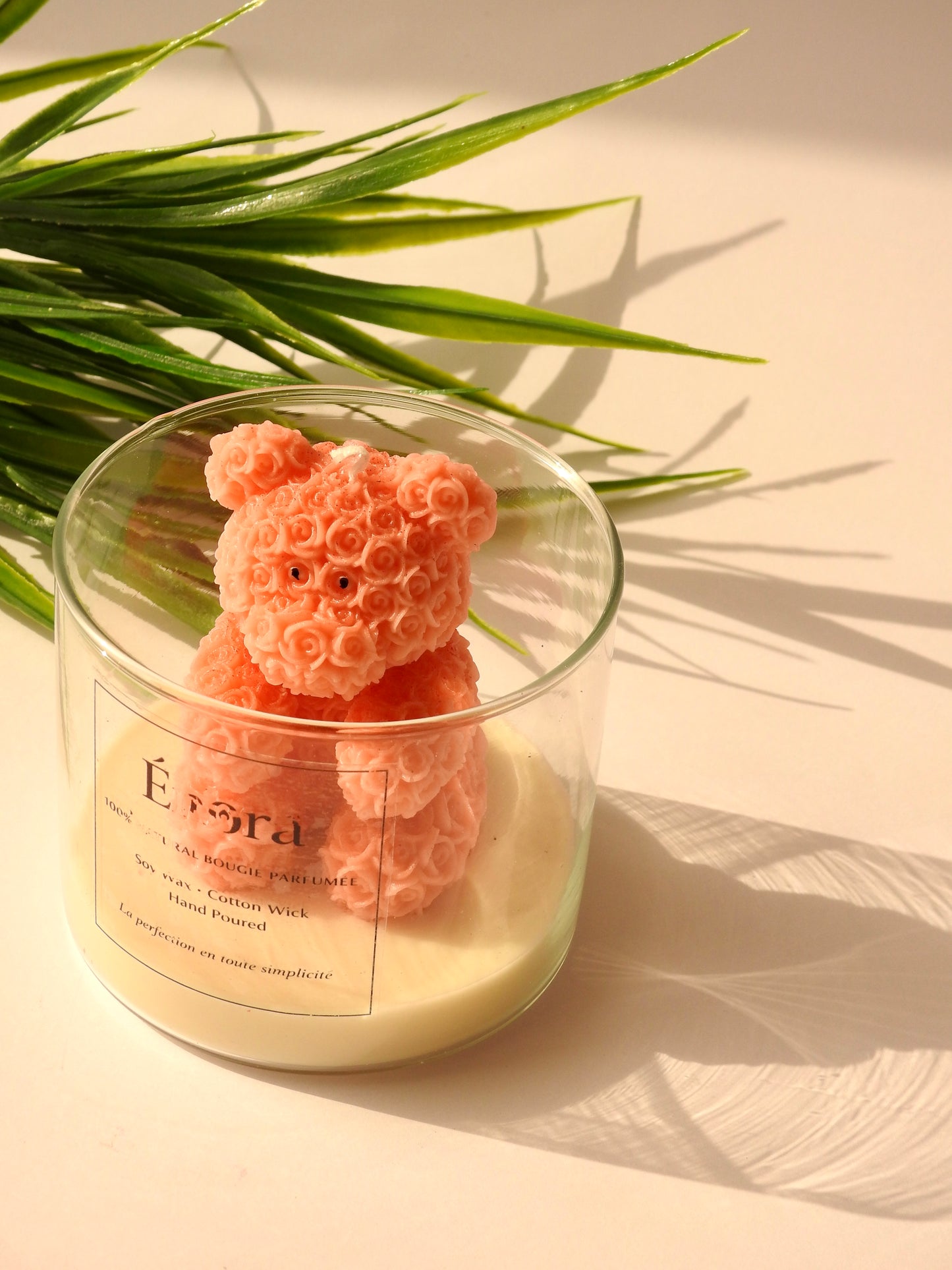 Rose Bear Candle