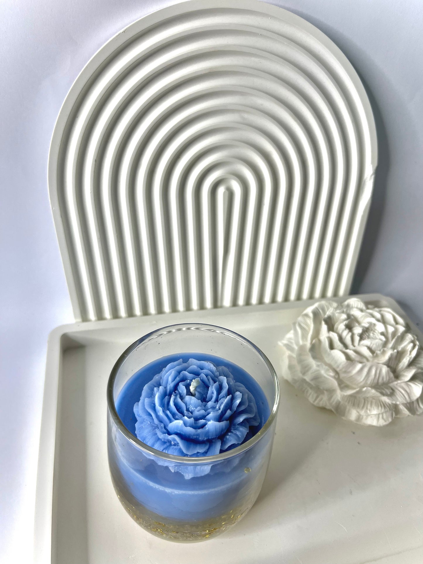 blue rose candle