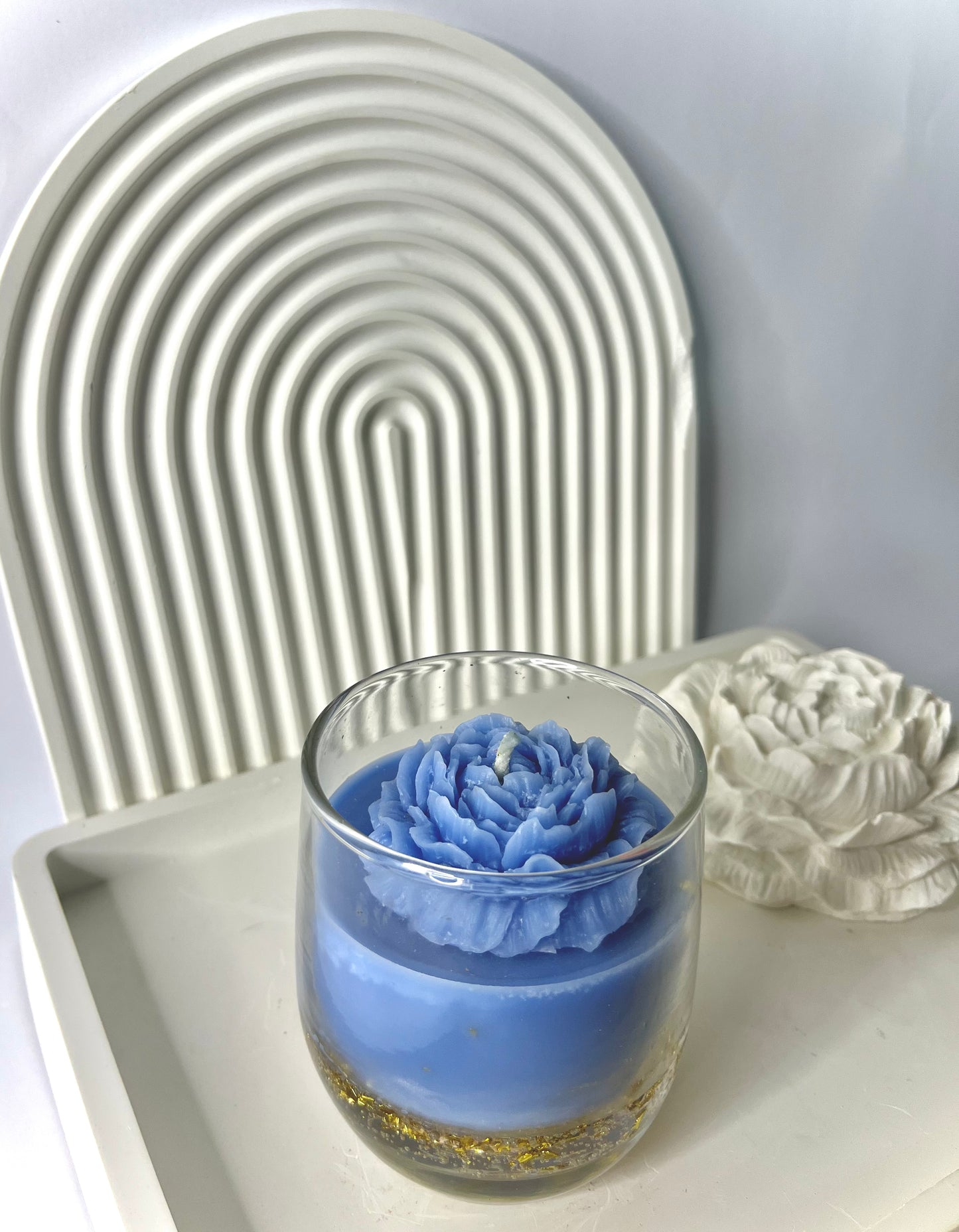 blue rose candle