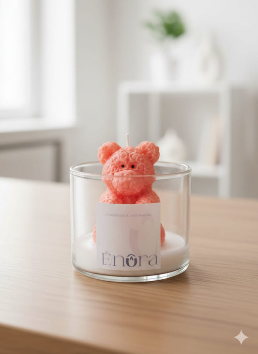 Rose Bear Candle