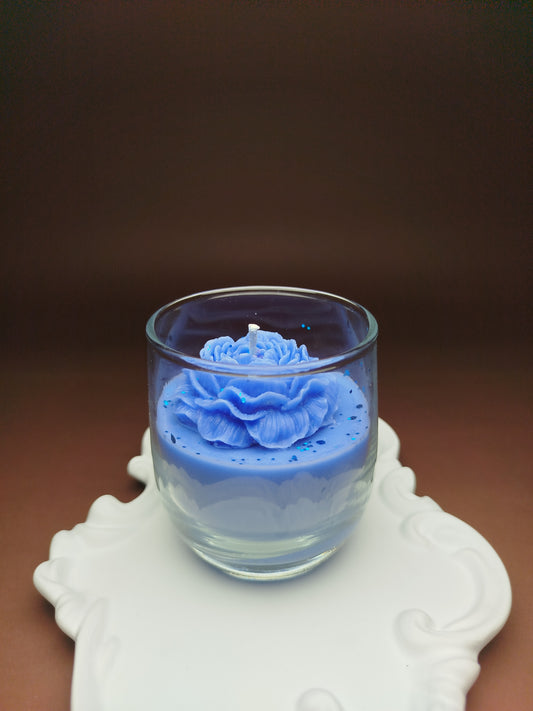 blue rose candle